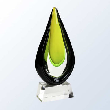 custom crystal award, glass award, art glass award, art glass, art glass abstract award